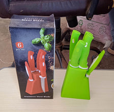Stainless Steel Knife & Peeler Set with Stand - 6 Pcs - dailyneed.life
