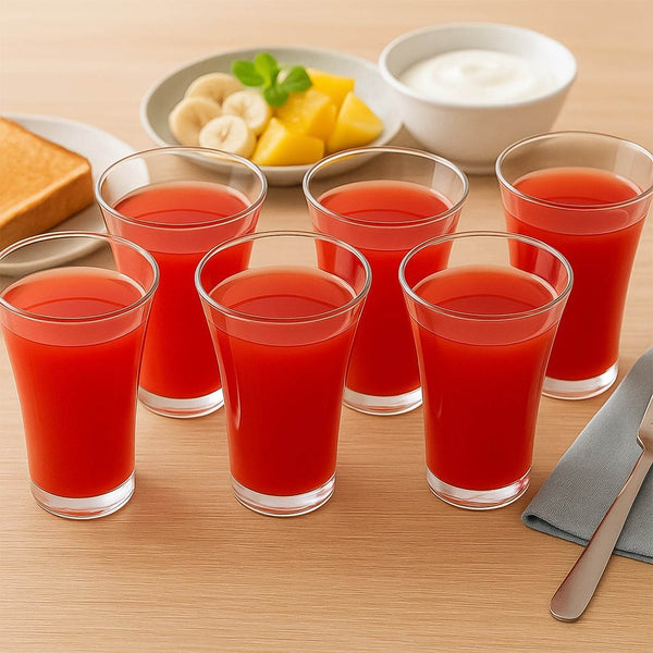 Stylish look Plastic Juicy Glass, Transparent Glasses Set 300ml (6pcs) - dailyneed.life