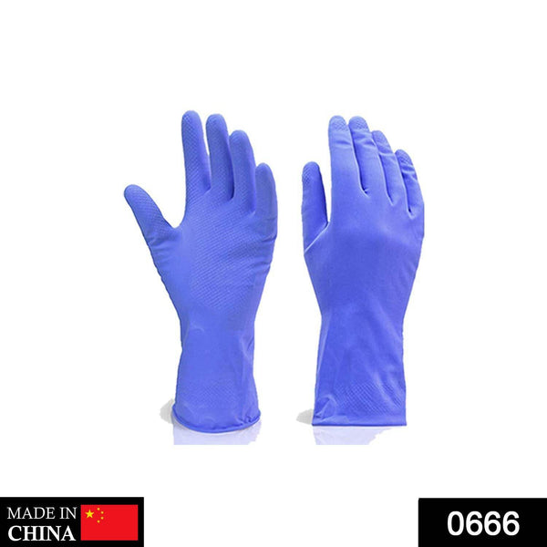 Flock line Reusable Rubber Hand Gloves (Blue) - 1pc - dailyneed.life