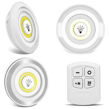 LED Light Under Closet Battery Powered Closet Wall Lamp with Remote Control Bedroom Kitchen Set of 3 LED Lights And 1 Remote Control (Battery Not Included) - dailyneed.life