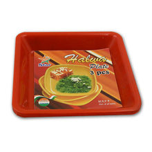 Square Plastic Halwa Dinner Plate Snacks / Breakfast, Restaurant Serving Trays Home School Coffee Hotel Kitchen Office (3 Pcs Set) - dailyneed.life