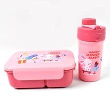 Plastic Lunch Box Leak Proof 2 Compartment with Bottle and Fork (1 Set / Mix Color) - dailyneed.life