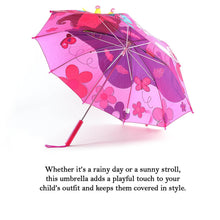 3D Kids Umbrella with Cartoon Print – Cute Waterproof Rain Umbrella (1 Pc) - dailyneed.life
