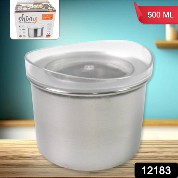 Multipurpose Stainless Steel Airtight Containers with See Through Lid (1 Pc / 500 ML) - dailyneed.life