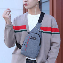 Waterproof Anti-Theft Crossbody Fanny Pack with USB Charging & Earphone Hook (Grey/Blue) - dailyneed.life