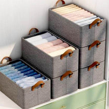 FOLDABLE STORAGE BOX HANDLES, COTTON AND LINEN STORAGE BINS AND BASKETS ORGANIZER FOR NURSERY, CLOSET, BEDROOM, HOME (45 Cm) - dailyneed.life