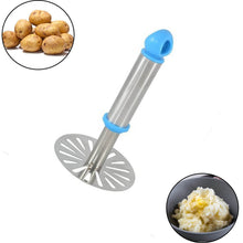 Ganesh Potato / Pav Bhaji Masher with Plastic Handle, Silver & Plastic - Oval Pav Masher, Potato 1-Piece, Smasher Handle, Multicolor - dailyneed.life