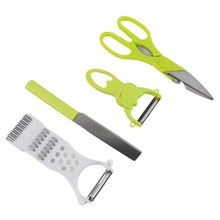 4-Piece Kitchen Cutting Set: Scissors, Peeler, Grater / Slicer, and Knife - dailyneed.life