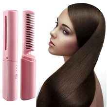 Rechargeable Mini Hair Straightener, Travel Portable USB Charging Cordless Hair Straightener Bursh, Three Temperature Adjustments Flat Iron Comb (1 Pc) - dailyneed.life
