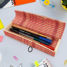 Multi-Purpose Handcrafted Bamboo Mat Style Pen Pencil & Makeup Box (1 Pc) - dailyneed.life