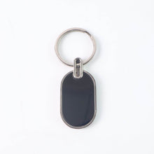 Elegant Black & Silver Oval Metal Keychain (1 Pc) - dailyneed.life