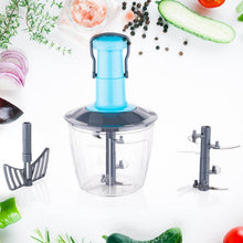 6 Blades Manual Hand-Press Vegetable Chopper (1100 ML / Mix Color) - dailyneed.life