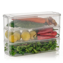 3 Fridge Storage Container, Fridge Organizer with Lid Stackable Fridge Storage Containers Plastic Freezer Storage Containers for Fish, Meat, Vegetables, Fruits, Pack of 3pcs, 1500ML Approx - dailyneed.life