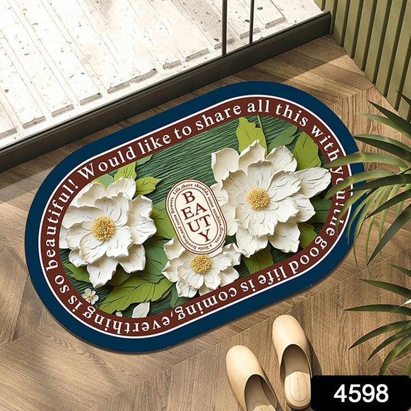 3D Visual Anti-Slip Absorbent Mat New Soft Super Absorbent Floor Mats, Cute Flowers Shower Drying Bathroom Mat (Mix Design / 1 Pc) - dailyneed.life