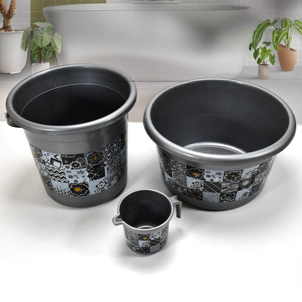 Large Capacity Plastic Bathroom Set of 7Pieces (1pc Big Tub, 1pc bucket,1pc , 1pc Mug, 1pc Soap Case, 1pc , 1pc Stool) - dailyneed.life