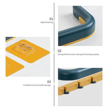 Wall-Mounted Double Bar Towel Holder with Hooks & Adjustable Folding Shelf - dailyneed.life