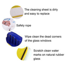 Magnetic Glass Cleaner (1 Pc): Square, Double-Sided Wiper, 2 Extra Pads - dailyneed.life