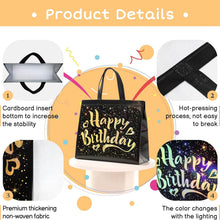 Birthday Gift Bag with Gold Shiny Stars, Reusable Party Gift Bags (1 Pc) - dailyneed.life