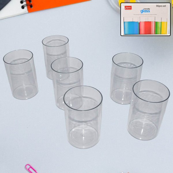 Apex Everyday Plastic Glass Set – 6 Pieces Lightweight & Unbreakable - dailyneed.life