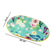Big Plastic Flower Printed Design Serving Tray (1 Pc / 35 x 24 CM / Mix Color) - dailyneed.life