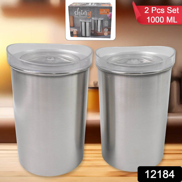 Multipurpose Stainless Steel Airtight Containers with See Through Lid (2 Pc Set / 1000 ML) - dailyneed.life