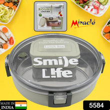 Miracle Stainless Steel Round Lunch Box, with Small Plastic Box Insert Leak Proof Lunch Box with Transparent lid, Lunch Box for Kids & Adults for School, Office (450 ML + 250 ML Approx) - dailyneed.life