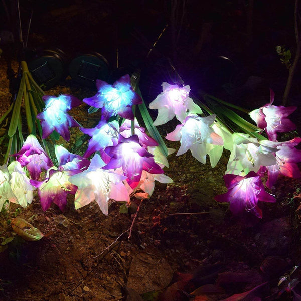 Waterproof Outdoor Solar Lily Flower Stake Lights ( Pack Of 2 pcs ) - dailyneed.life