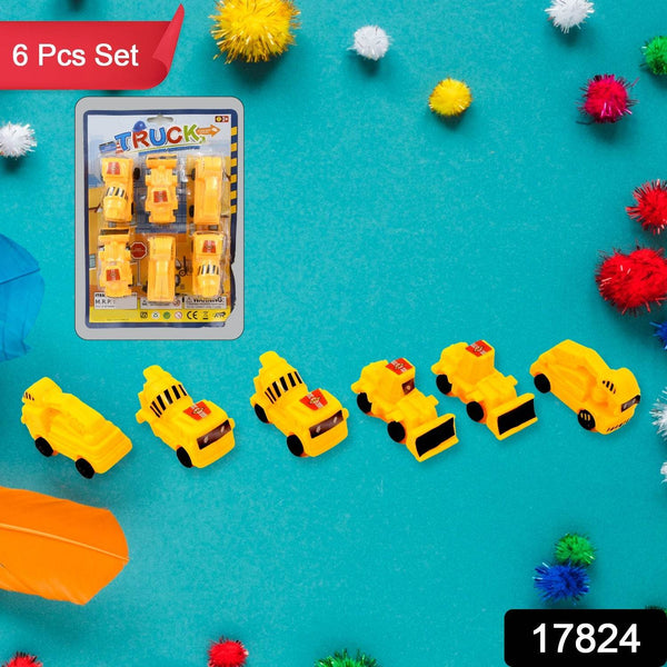 Vehicle Car Engineering Automobile Construction Car Toys Set for Children Kids Crane Excavator Road Roller Forklift Mixer Truck Transporter Truck Machine Construction Toys (6 Pcs Set) - dailyneed.life