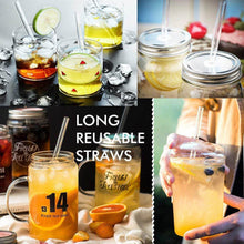 4 Pcs Reusable Glass Straws with 1 Cleaning Brushes - dailyneed.life