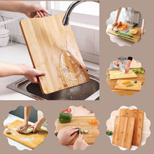 Thick Wooden Bamboo Kitchen Chopping Cutting Slicing Board with Holder for Fruits Vegetables Meat - dailyneed.life