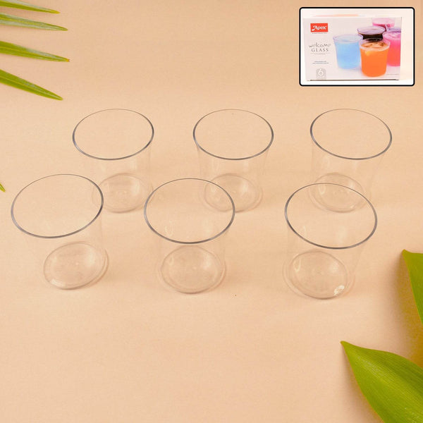 Apex Welcome Plastic Glass Set for Daily Use – Set of 6 - dailyneed.life