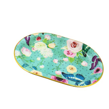Big Plastic Flower Printed Design Serving Tray (1 Pc / 35 x 24 CM / Mix Color) - dailyneed.life
