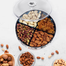 Multipurpose Dry Fruit Box 4 Section Dry Fruit Round Silver Gift Box (1 Pc) - dailyneed.life