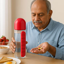 Water Bottle with Built-in 7-Day Pill Organizer Approx 900ml (1 Pc) - dailyneed.life
