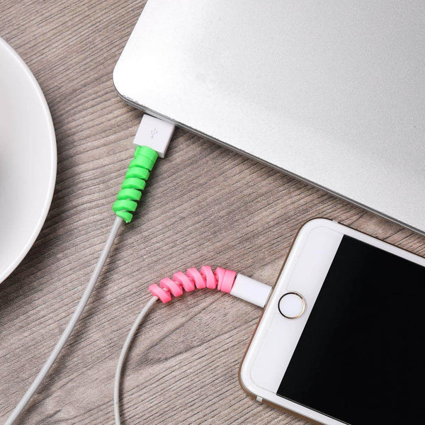 Spiral Charger Cable Protector Data Cable Saver Charging Cords Protective for All Universal Cable Cover (Pack of 10) - dailyneed.life