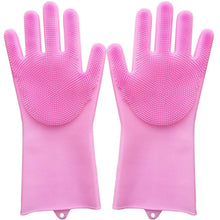 Dishwashing Gloves with Scrubber| Silicone Cleaning Reusable Scrub Gloves for Wash Dish Kitchen| Bathroom| Pet Grooming Wet and Dry Glove (1 Pair, 250 Gm) - dailyneed.life