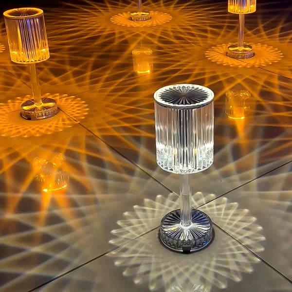 Crystal Table Lamp , Touch Control Atmosphere Nightstand Lamp With USB Charging Line - dailyneed.life