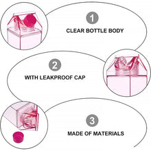 Plastic Milk Carton Colorful Clear Water Bottle, 17 Oz Portable Milk Box Leakproof Square Juice Bottle for Outdoor Sports Travel Camping - dailyneed.life