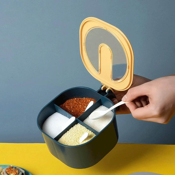 Fancy 4-Section Masala Box for Kitchen Storage (Spice Container) - dailyneed.life