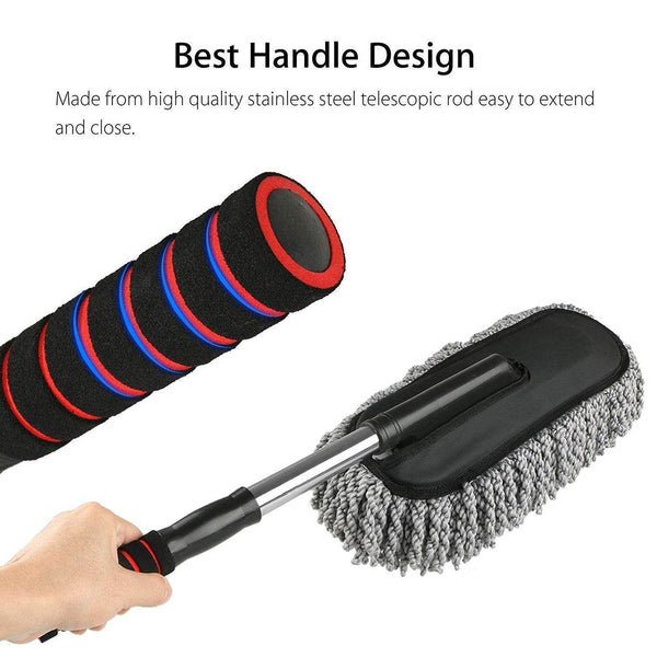 Car Duster, Long Retractable / Soft / Non-Slip / Handle Multipurpose Microfiber Wash Brush Vehicle Interior and Exterior Cleaning Kit with for Car, Boats or Home - dailyneed.life