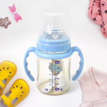 Plastic Baby Feeding Bottle with Handles, Cleaning brush & Straw (180 ML / 1 Pc) - dailyneed.life