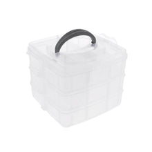 3-Tier 18 Sections Transparent Stackable Adjustable Compartment Slot Plastic Craft Storage Box - dailyneed.life