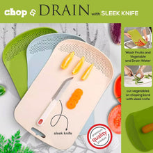 Chop & Drain Vegetables Fruits Chopping Board Sleek Knife - dailyneed.life