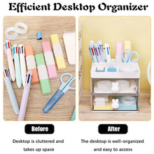 2 Layer 5 Compartment Desk Organizer with Transparent Drawer (1 Pc / 15×13×11 Cm) - dailyneed.life