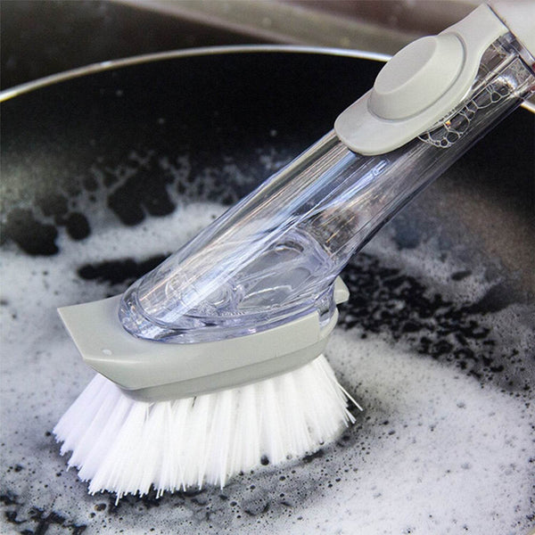 2-in-1 Dishwashing Brush, Long Handle Wash Pot Brush Washing Dish - dailyneed.life