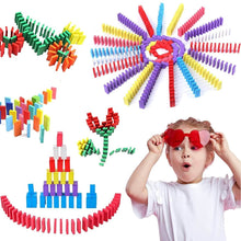 100PC DOMINO BLOCKS SET MULTICOLOR WOODEN TOY BUILDING INDOOR GAME TOY - dailyneed.life