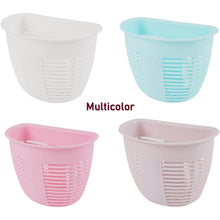 Hanging Plastic Storage Basket, Adhesive Wall Mounted Organizer Box Make Up Holder Shelf Bathroom Wall Basket Punch Free Drain Basket for Kitchen Bathroom, Wall Type Storage Basket (1 Pc) - dailyneed.life
