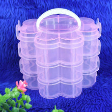 3-Layer Transparent Plastic Flower-Shaped Storage Box with 9 Grids - dailyneed.life