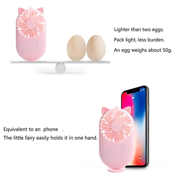 Handheld Mini Fan - USB Personal Fan with Bracket, Pocket-Sized Desktop Fan (Battery Not Included) - dailyneed.life