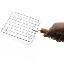 Square Stainless Steel Barbecue Grill with Wooden Handle - dailyneed.life